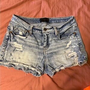 Buckle Light Blue Distressed Jean Shorts